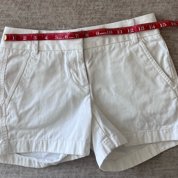 Y2K J. Crew Chino White Cotton Shorts SZ: 00 Classic Preppy Style 4” - Picture 5 of 12